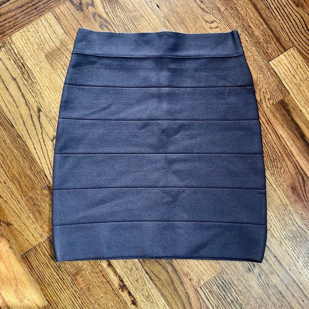 Bebe Dark Navy Blue Bandage Mini Skirt